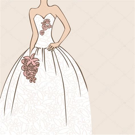 Ilustración de Scarlett Antwerp en vestido de novia