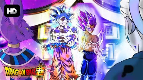 Goku en estado Supersaiyan Dios enfrentando a Beerus