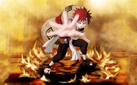 Gaara luchando contra Naruto