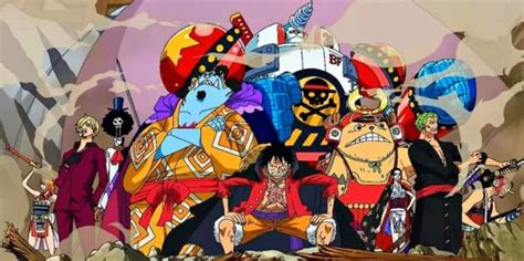 Foxy y su tripulación proponiendo un desafío a los Sombrero de Paja