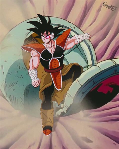 Bardock enviando a Kakarotto a la Tierra