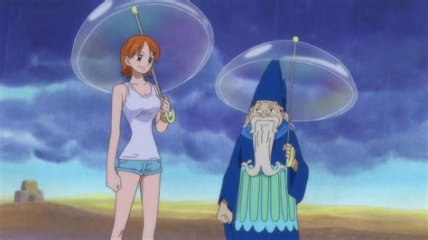 Nami y Haredas observando el clima