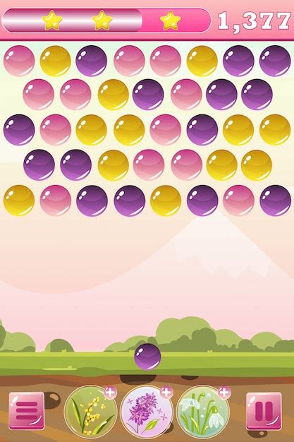 Interfaz del juego Bubble Shooter