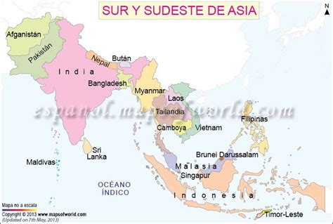 Mapa de Asia con países productores de doramas destacados (Japón, Corea del Sur, Tailandia)
