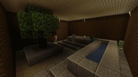 Interior de una sala de Mansión del Bosque en Minecraft