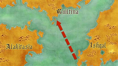 Mapa del continente de Guiltina en Fairy Tail