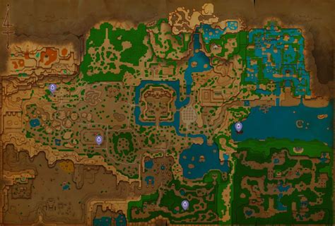 Mapa de Hyrule con puntos de interés destacados