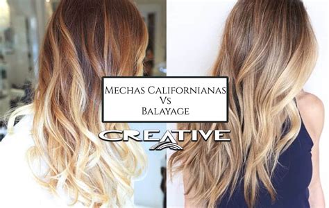 Comparativa visual de mechas californianas y balayage
