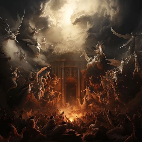Escena de batalla contra demonios
