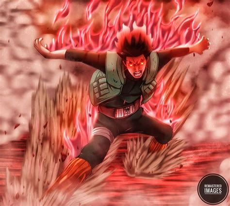 Might Guy abriendo la Octava Puerta