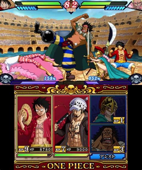Captura de pantalla de un combate en One Piece: Great Pirate Colosseum