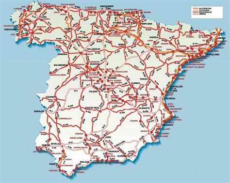 Mapa de carreteras de la Montaña Cantábrica Central con énfasis en las rutas mencionadas