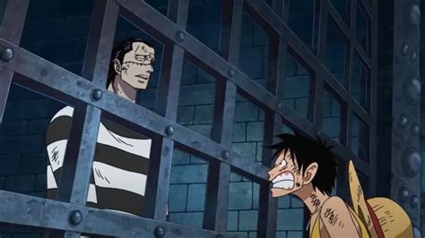 Luffy y Crocodile en Impel Down
