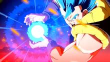 Gogeta lanzando el Kamehameha de Fuerza Total