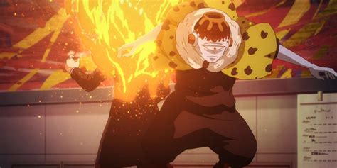 Maki Zenin envuelta en llamas por Jogo