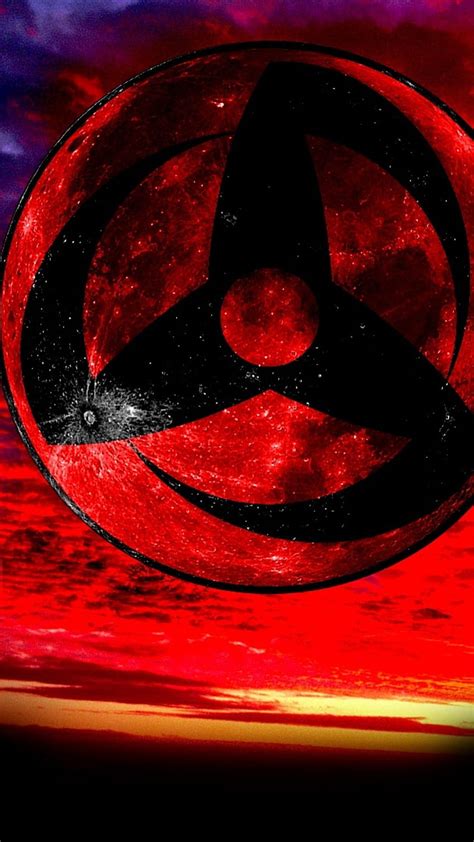 Ejemplo de fondo de pantalla de Sharingan en un teléfono Android