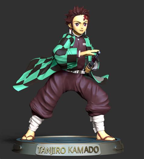 Arte conceptual de Tanjiro Kamado como cazador de demonios