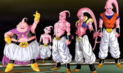 Diferentes formas de Majin Buu a lo largo de la serie