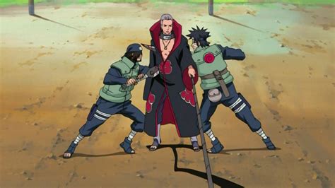 Equipo Asuma luchando contra Akatsuki
