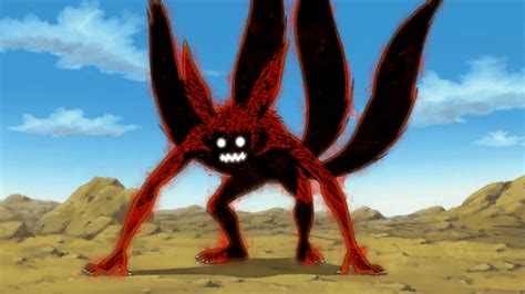 Naruto en modo Kyubi con 4 colas