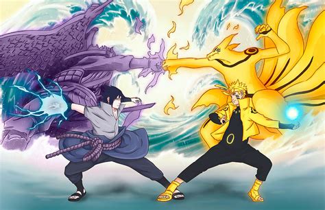 Naruto en modo Kurama completo contra Sasuke