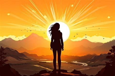 Silueta de Paula mirando un amanecer