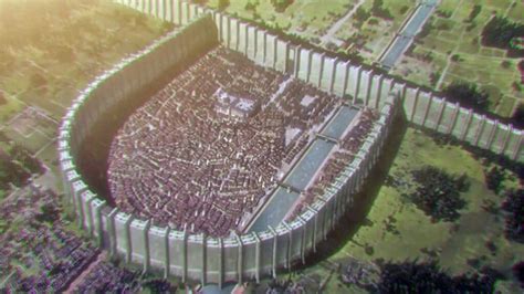 Ilustración de los titanes atacando la muralla