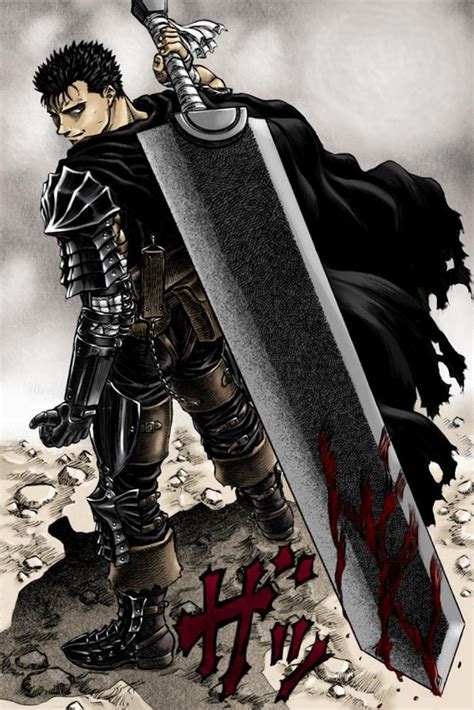 Referencia visual de Guts, el Espadachín Negro