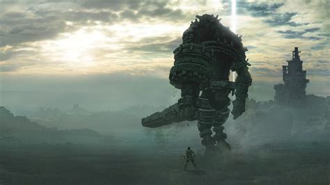 Un jugador luchando contra un coloso en Shadow of the Colossus