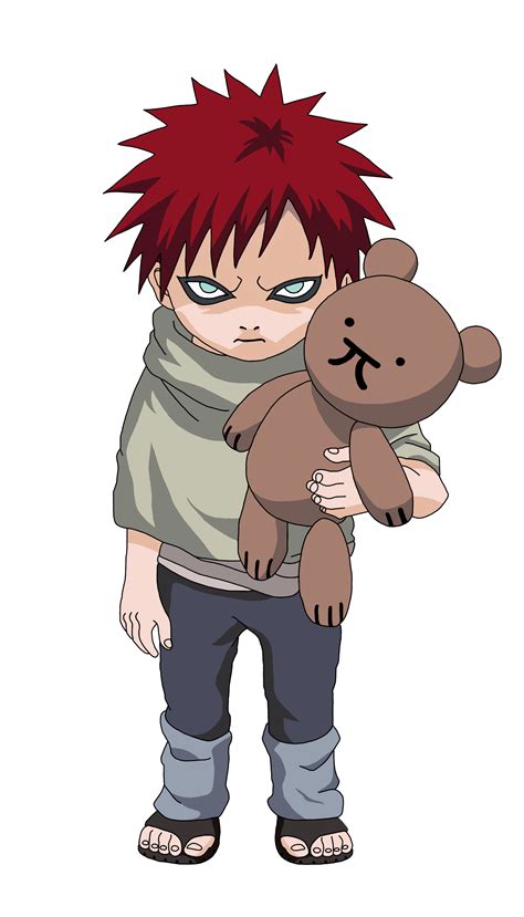 Ilustración de Gaara de niño con su arena
