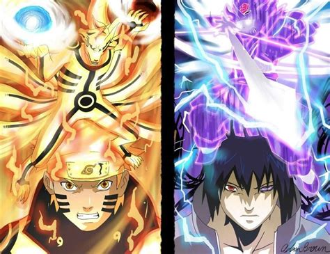 Naruto y Sasuke en su máximo poder contra Madara