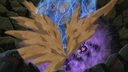 Gaara interviniendo en la batalla entre Sasuke y el Raikage