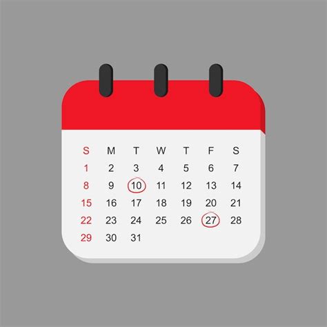 Imagen conceptual de un calendario con fechas marcadas para 