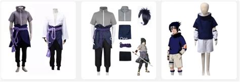 Diferentes versiones del disfraz de Sasuke Uchiha