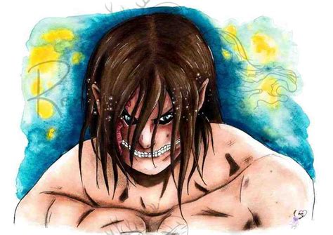 Ilustración de Eren Jaeger despertando su poder