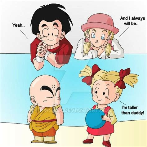 Ilustración de Krilin y Maron en la saga de Garlic Jr.