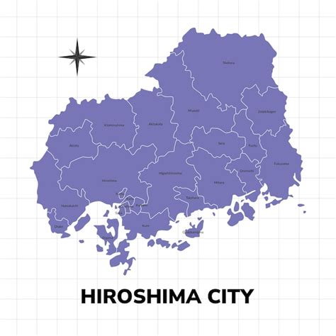 Mapa de Hiroshima destacando la ubicación de restaurantes de ramen