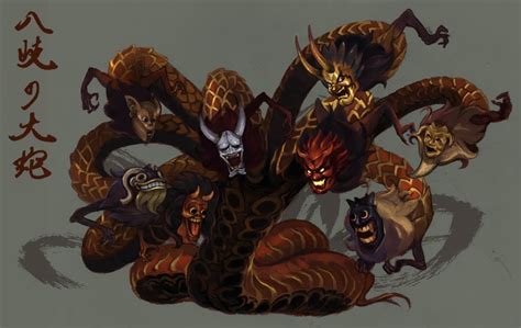 Serpiente gigante de ocho cabezas y ocho colas (Yamata-no-Orochi)