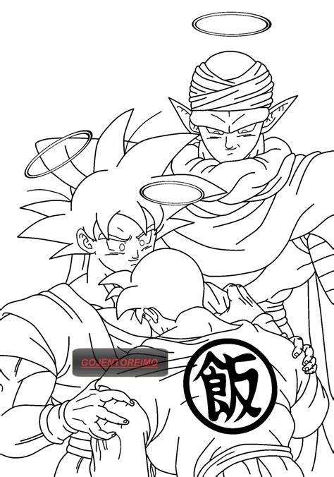 Ilustración de Goku, Piccolo y Gohan entrenando