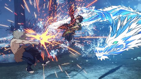 Captura de pantalla del modo historia de Kimetsu no Yaiba: The Hinokami Chronicles mostrando un combate