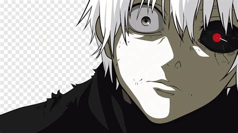 Ilustración de Kaneki Ken con cabello negro y lentes