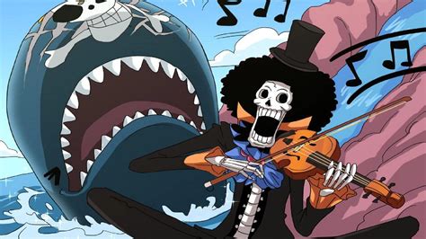Brook como esqueleto con su afro