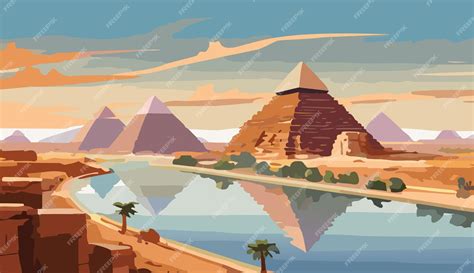 Pirámides de Egipto y el río Nilo