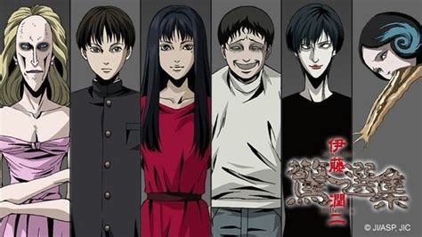 Ilustración de Junji Ito con personajes icónicos