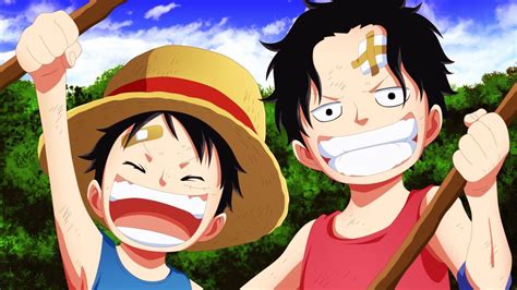 Ace y Luffy de niños