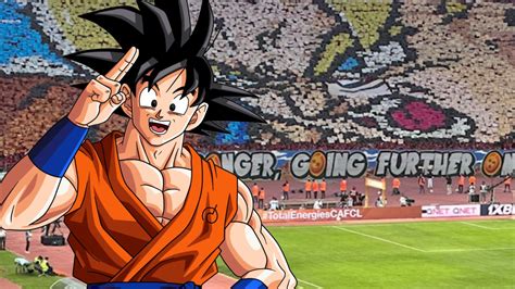 Tifo de Vegeta Blue en un partido de fútbol
