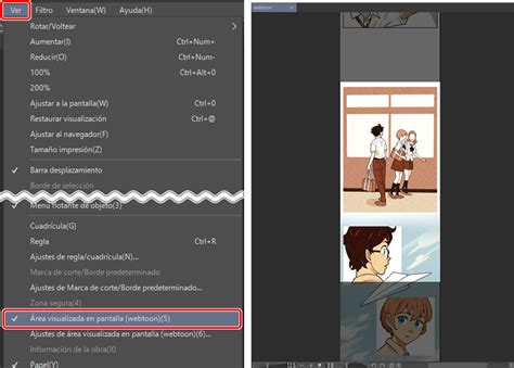 Ejemplo de webtoon en formato vertical