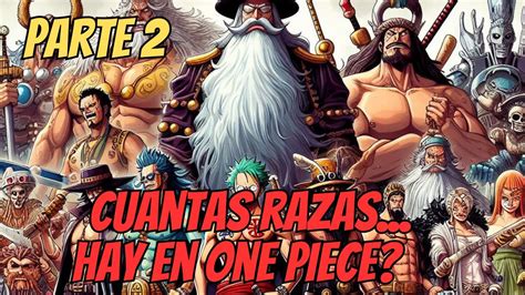 Ilustración comparativa de diferentes razas de One Piece.
