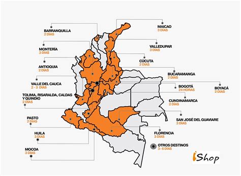 Mapa de tiempos de envío