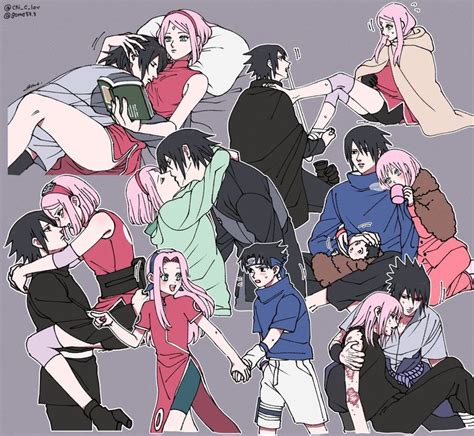 Sasuke y Sakura abrazados durmiendo